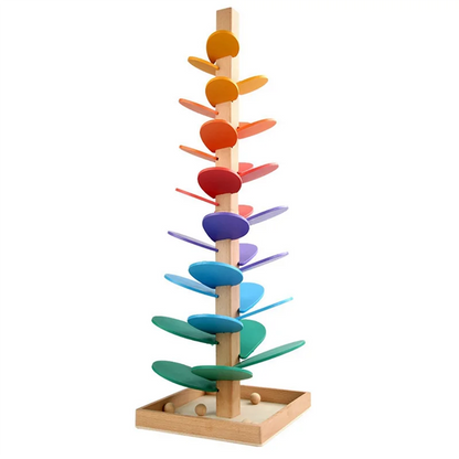 Y67A-Rainbow Musical Tree Toy Demolition Leaves Tower Ball Game Kids Educational Music Tree Toys